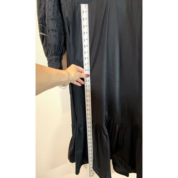 NWT Skingraft Modern Goth Dark Cottagecore Tiered Frill Long Sleeve Smock Dress - Picture 12 of 15